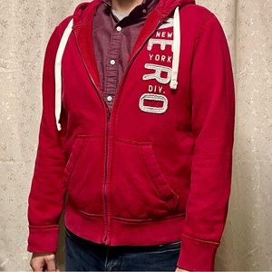 Red Aeropostale zip hoodie Medium Men’s